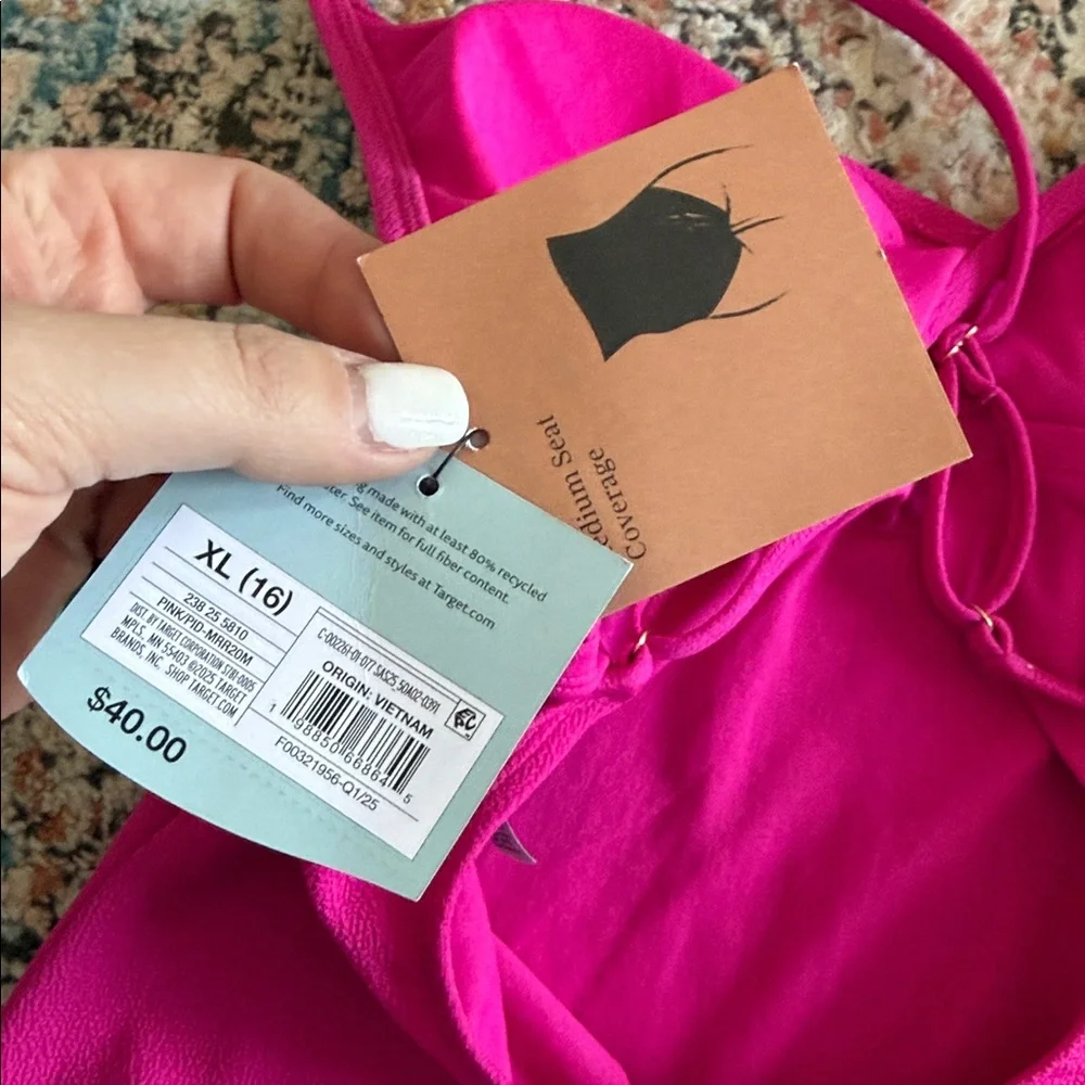 NEW- Shade & Shore Pink One-Piece Swimsuit
